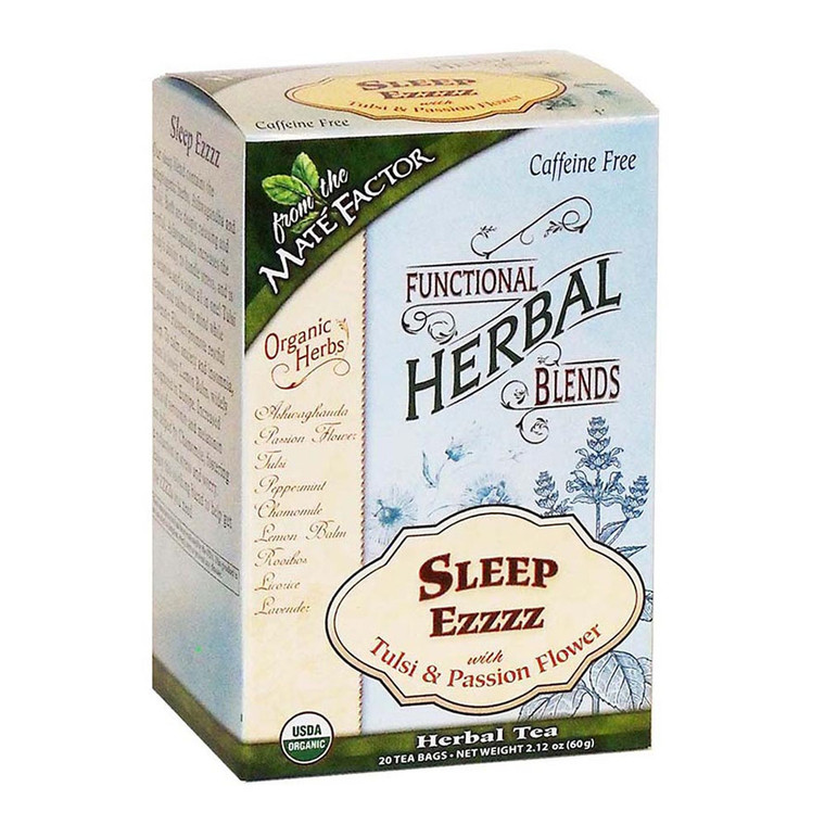 The Mate Factor Slepp Ezzz Herbal Tea Bags, Tulsi And Passion Flower, 20 Ea