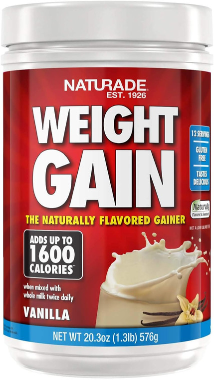 Naturade Weight Gain Instant Nutrition Drink Mix Vanilla - 20.3 Oz
