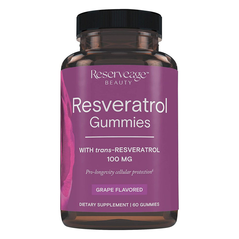 Reserveage Nutrition Beauty Resveratrol Gummies 100 Mg Antioxidant Supplement For Heart Health, 60 Ea