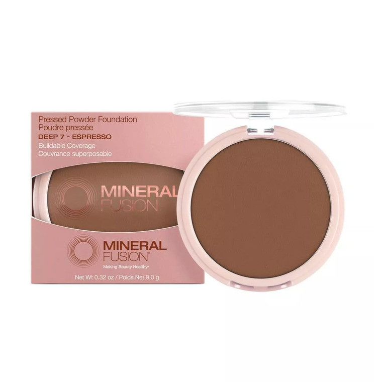 Mineral Fusion Pressed Powder Foundation, Deep 7 Espresso, 0.32 Oz