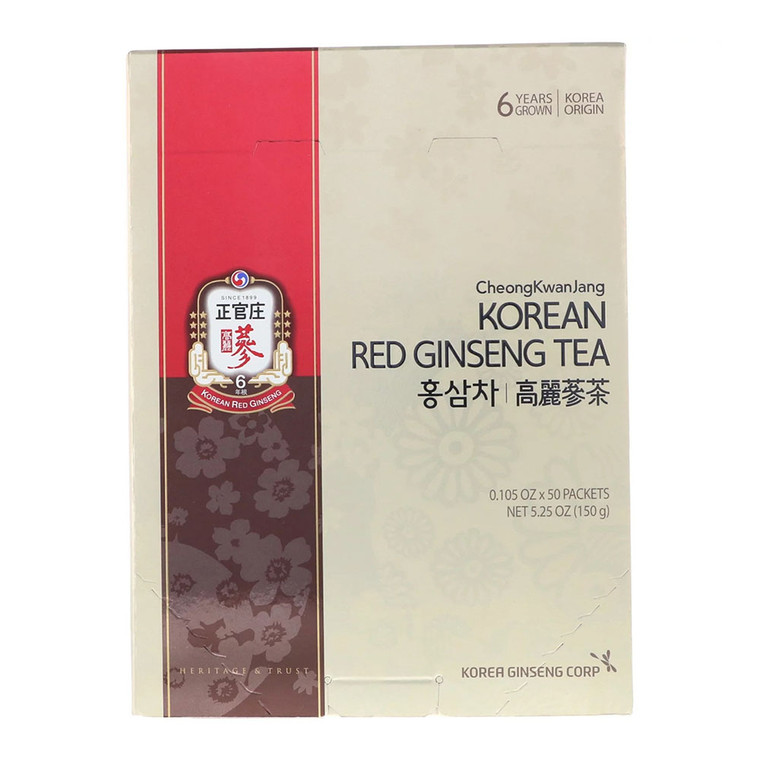 CheongKwanJang Korean Red Ginseng Extract Lactose Jujube Fruit and Ascorbic Acid Tea Bags 50Ea