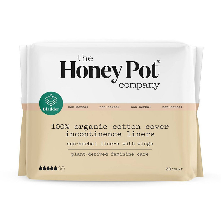 The Honey Pot Company Organic Cotton Non Herbal Incontinence Pantiliners, 20 Ea