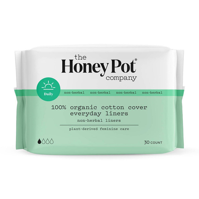 The Honey Pot Company Organic Cotton Non Herbal Everyday Liners, 30 Ea