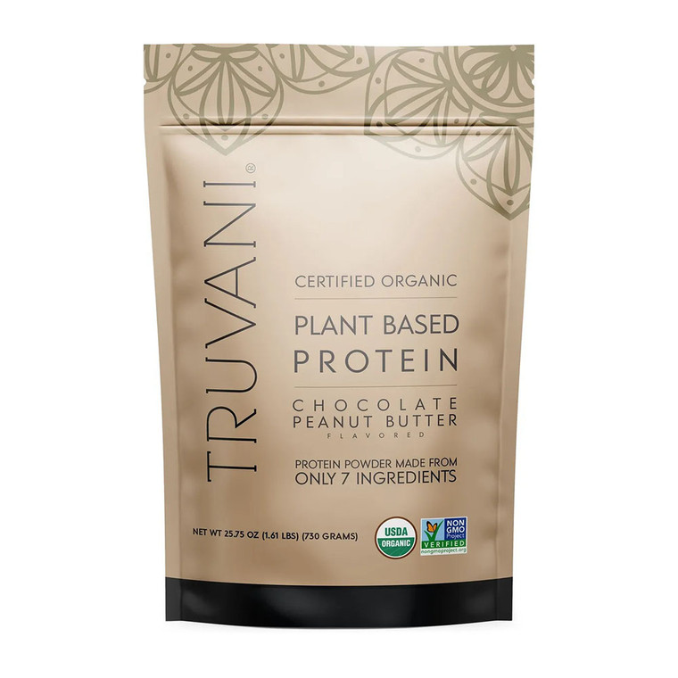 Truvani Organic Chocolate Peanut Butter Protein Powder, 25.75 Oz