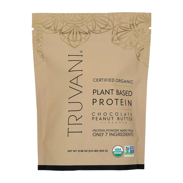 Truvani Organic Chocolate Peanut Butter Protein Powder, 12.88 Oz