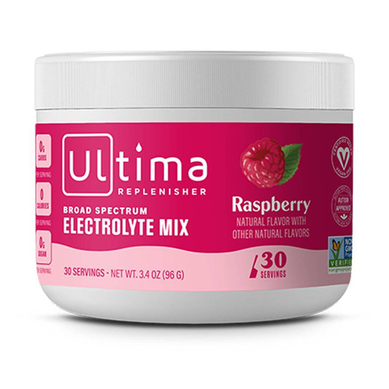 Ultima Replenisher Raspberry Electrolyte Powder, 3.4 Oz