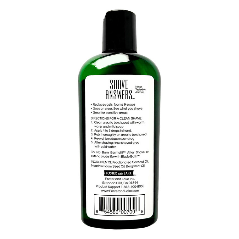 Foster and Lake Shave Answers Shave Oil, Bergamot, 4 Oz