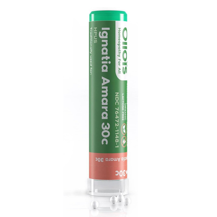 Ollois Ignatia Amara 30c Organic Lactose Free Homeopathic Pellets for Sleeplessness and Stress 80Ea
