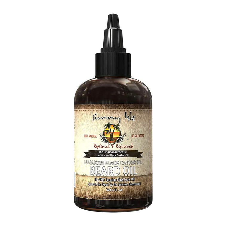 Sunny Isle Jamaican Black Castor Oil, Beard Oil, 4 Oz