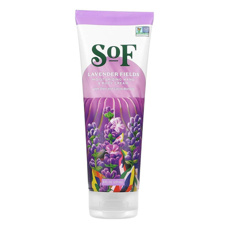 SOF Lavender Fields Moisturizing Hand and Body Cream, 8 Oz