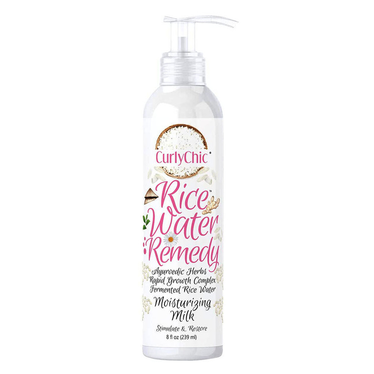 CurlyChic Rice Water Remedy Moisturizing Hair Milk, 8 Oz