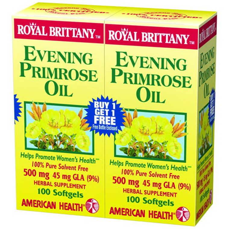 American Health Royal Brittany Evening Primrose Oil Twin Pack Special 500 Mg, 100+100 Softgels
