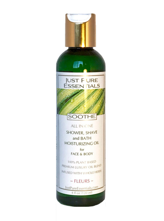 Just Pure Essentials Soothe Fleurs, Shower Shave and Bath Moisturizing Oil, 4 Oz