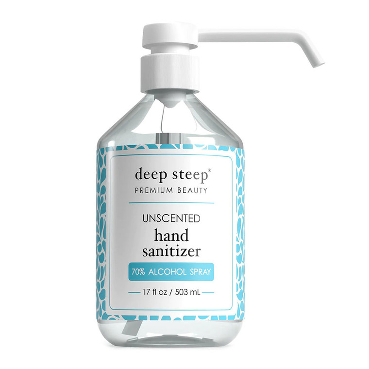 Deep Steep Premium Beauty Unscented Hand Sanitizer Spray, 17.5 Oz