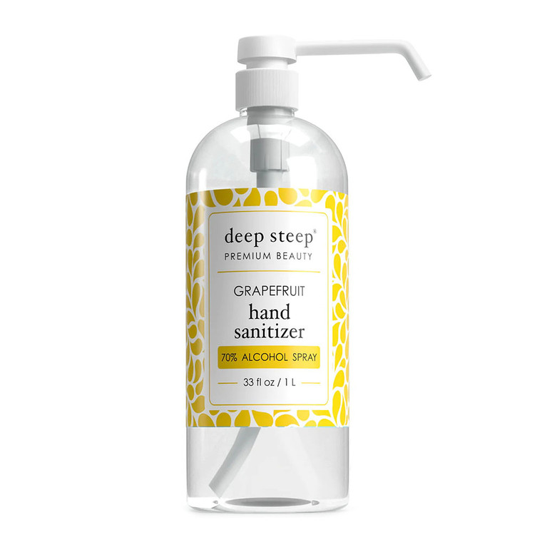 Deep Steep Premium Beauty Alcohol Hand Sanitizer Spray, Grapefruit, 33 Oz