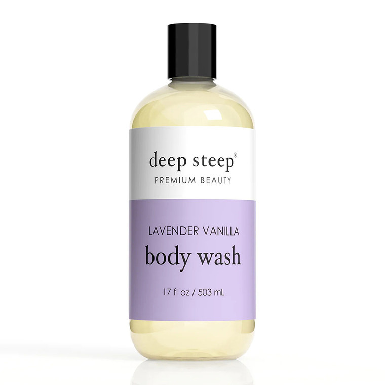 Deep Steep Premium Beauty Lavender Vanilla Body Wash, 17 Oz