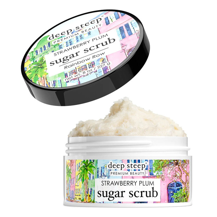 Deep Steep Premium Beauty Strawberry Plum Sugar Scrub, 8 Oz