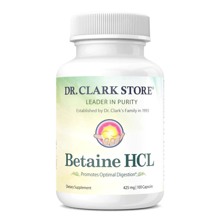 Dr Clark Store Betaine Supplement Capsules for Optimal Digestion, 100 Ea