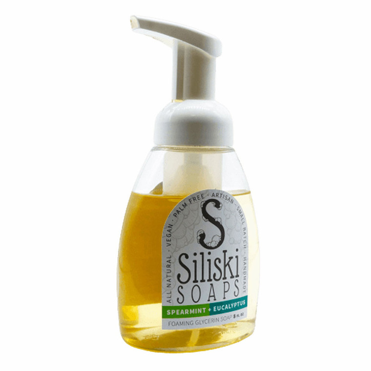 Siliski Soaps Spearmint and Eucalyptus Foaming Glycerin Hand Soap, 8 Oz