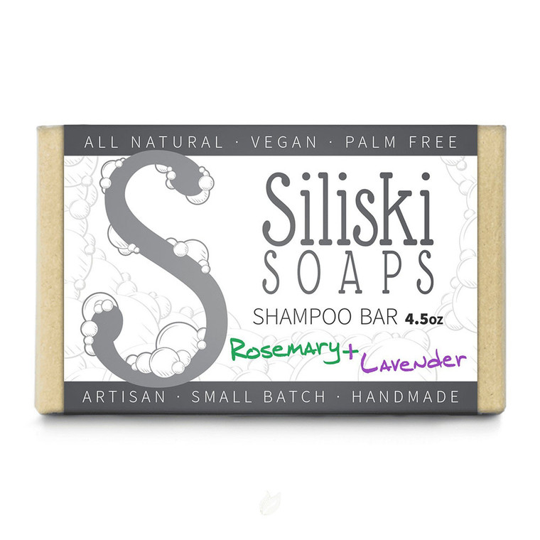 Siliski Soaps Shampoo Bar, Rosemary and Lavender, 4.5 Oz