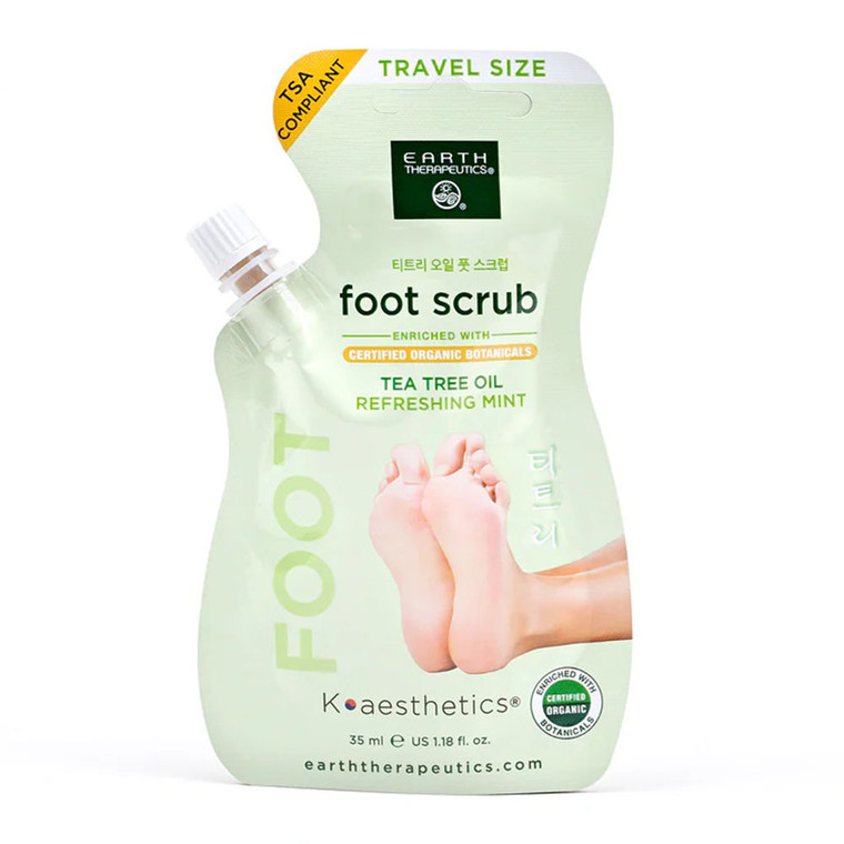 Earth Therapeutics Foot Scrub with Tea Tree Oil Refreshing Mint, Travel Size, 1 Ea