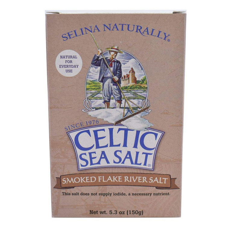 Selina Naturally Celtic Sea Salt Smoked Flake River Salt 5.3Oz (150g)