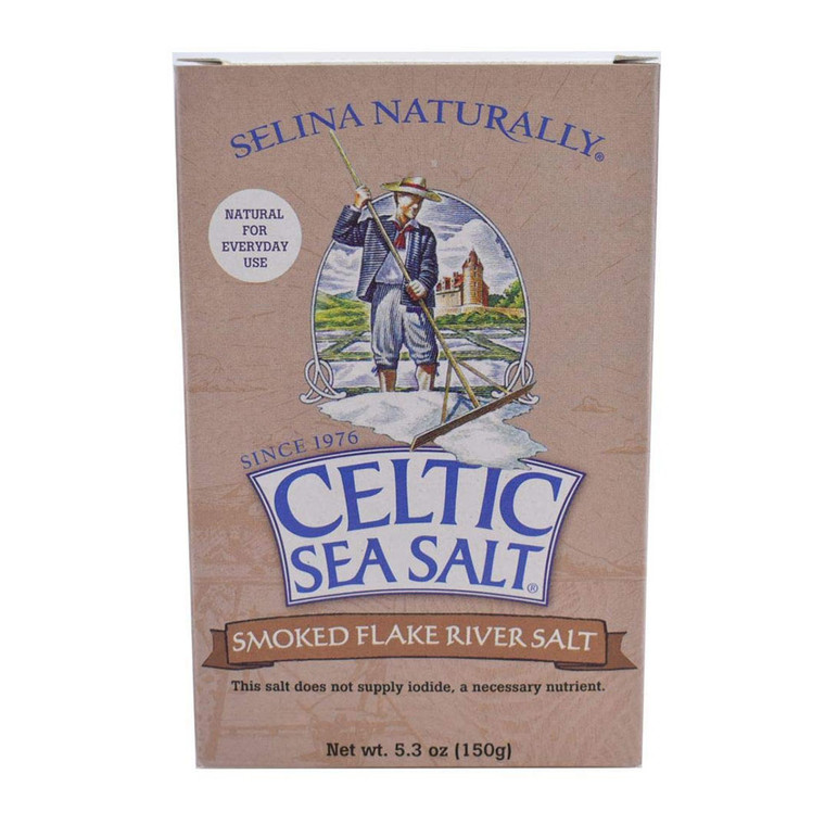 Selina Naturally Celtic Sea Salt, Smoked Flake Salt, 5.3 Oz