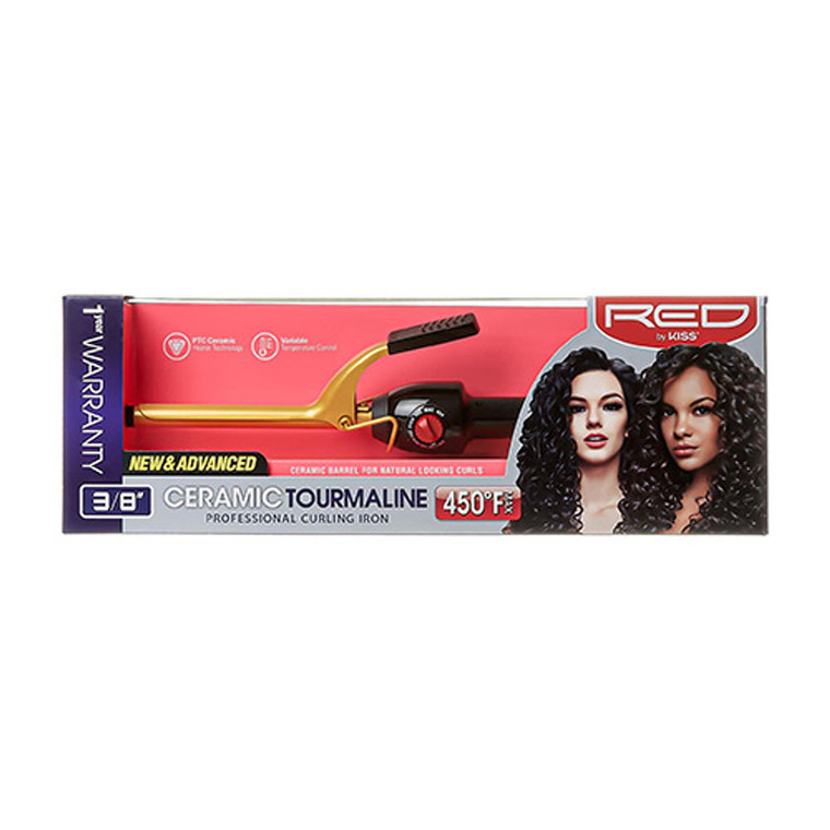 Red by Kiss Professional Ceramic Tourmaline Curling Iron, 3/8 inch, 1 Ea