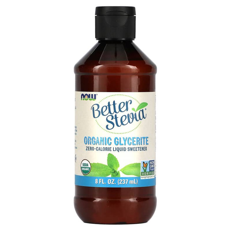 Now Real Foods Better Stevia Glycerite Liquid Sweetner, 8 Oz