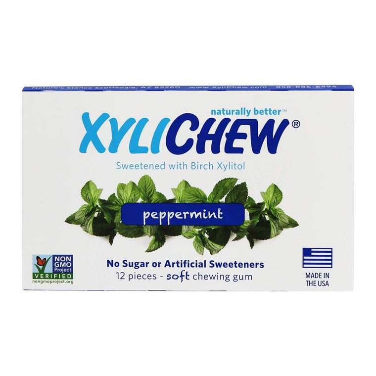 Xylichew Peppermint Gum Box Of 24, 12 Ea