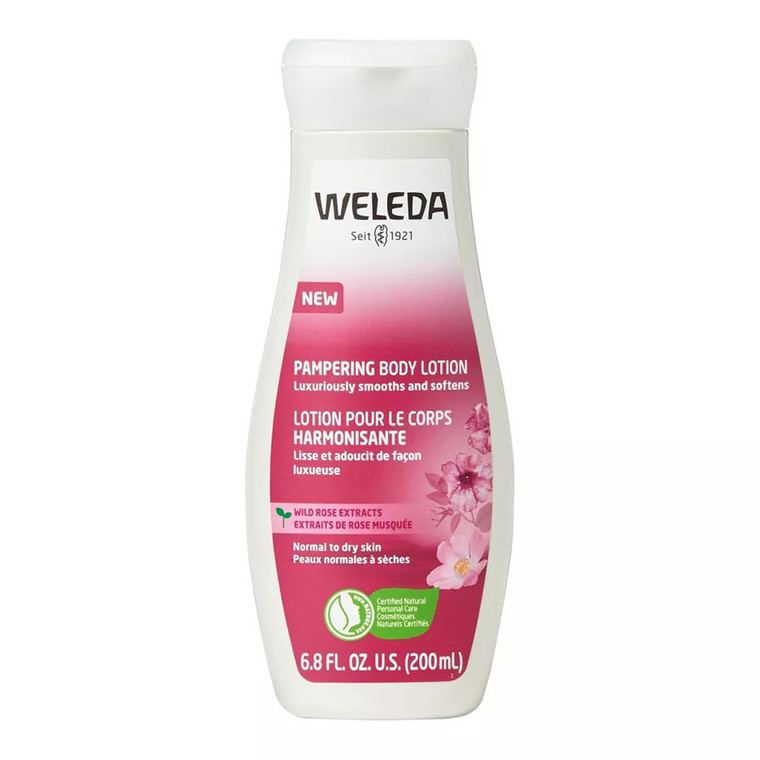 Weleda Pampering Body Lotion, Wild Rose, 6.8 Oz