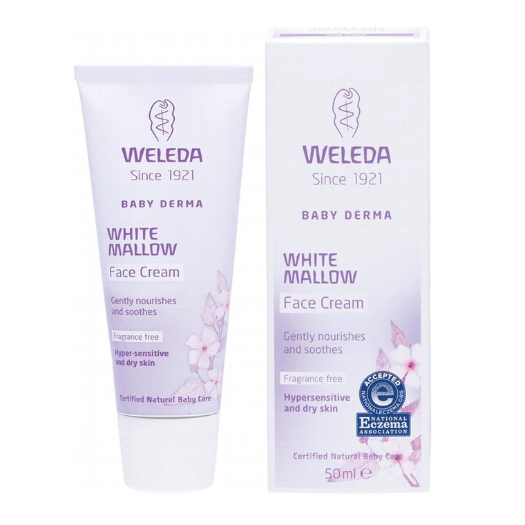 Weleda Baby Derma Face Cream, White Mallow, 1.7 Oz