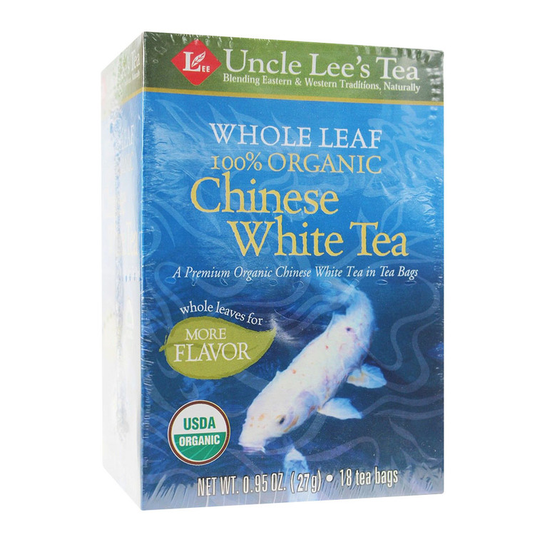 Uncle Lees Tea Whole Leaf Organic Chinese White Tea, 18 Ea
