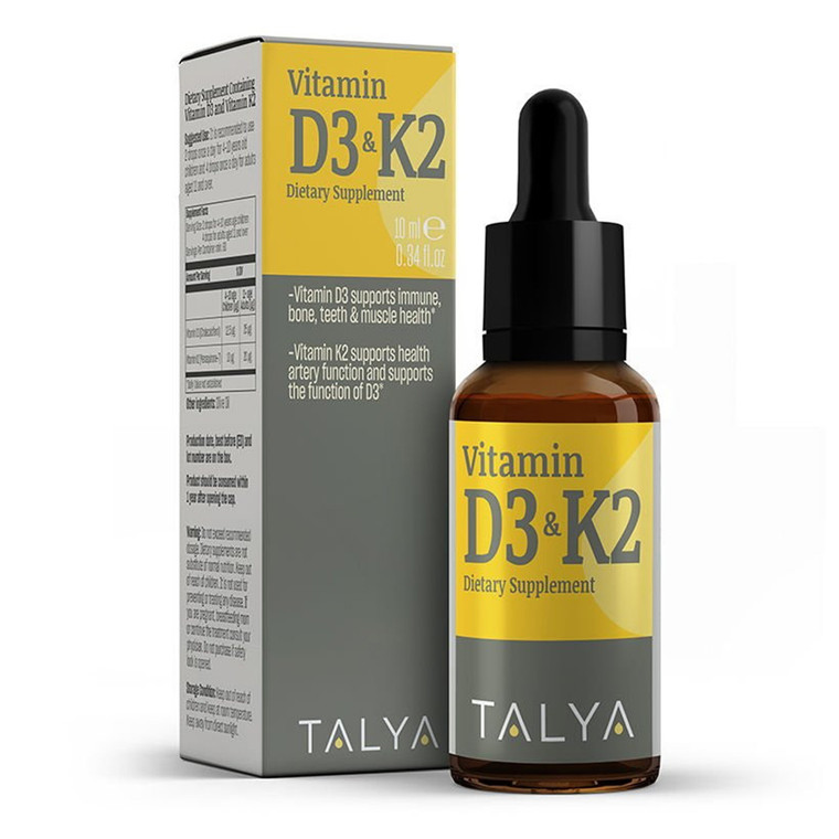 Talya Vitamin D3 And K2 Dietary Supplement, 0.34 Oz