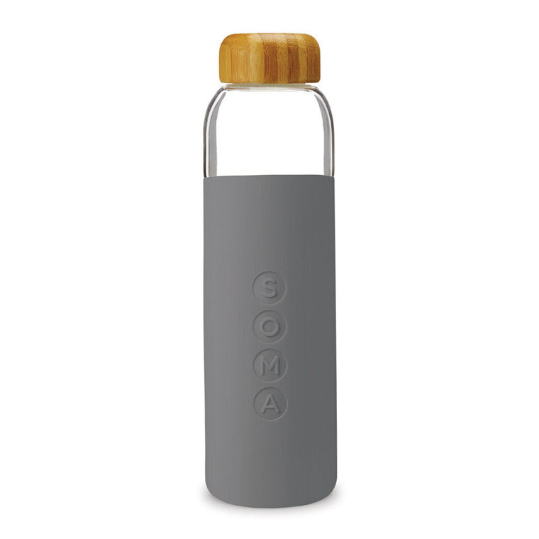 Soma Glass Water Bottle V2, Gray, 17 Oz