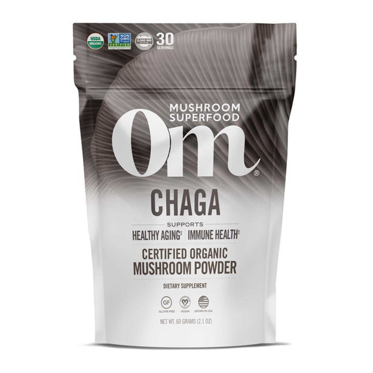 Om Mushroom Chaga Mushroom Superfood Powder, 60 Grms