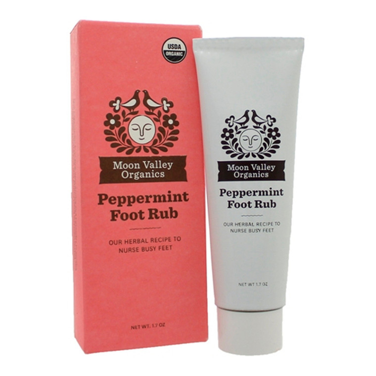 Moon Valley Organics Herbal Peppermint Foot Rub Cream, 1.7 Oz