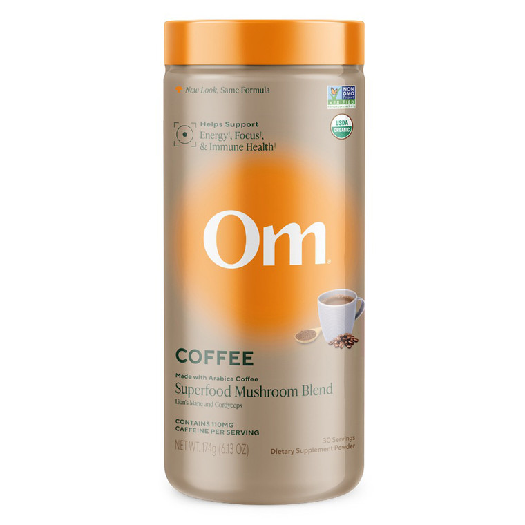 Om Coffee Superfood Mushroom Blend Powder Support Energy Focus and Immune Health 6.13Oz (174g)