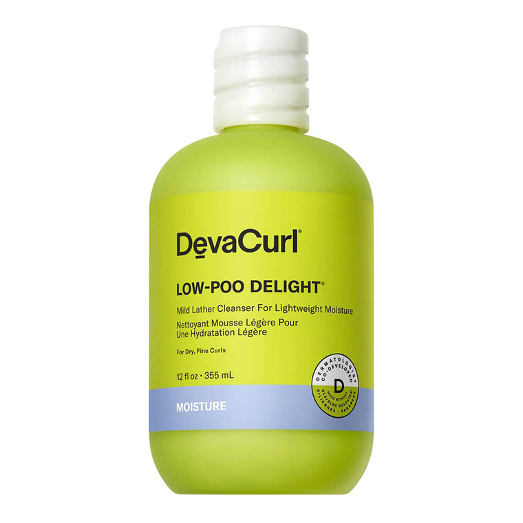 DevaCurl Low Poo Delight Mild Lather Cleanser for Wavy Hair, 12 Oz