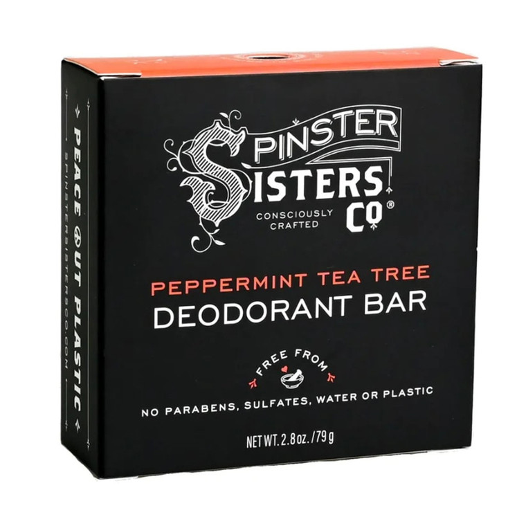 Spinster Sisters Peppermint Tea Tree Deodorant Bar, 2.8 Oz