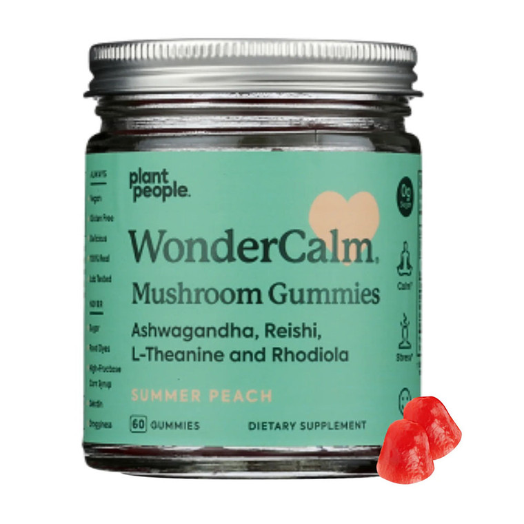 Plant People WonderCalm Mushroom Gummies, Summer Peach, 60 Ea