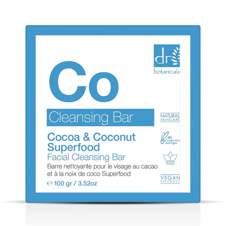 Dr Botanicals Cocoa and Coconut Superfood Facial Cleansing Bar, 3.52 Oz