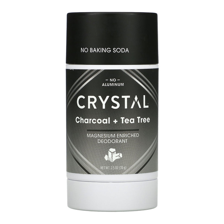 Crystal Magnesium Enriched Deodorant with Charcoal and Tea Tree, 2.5 Oz