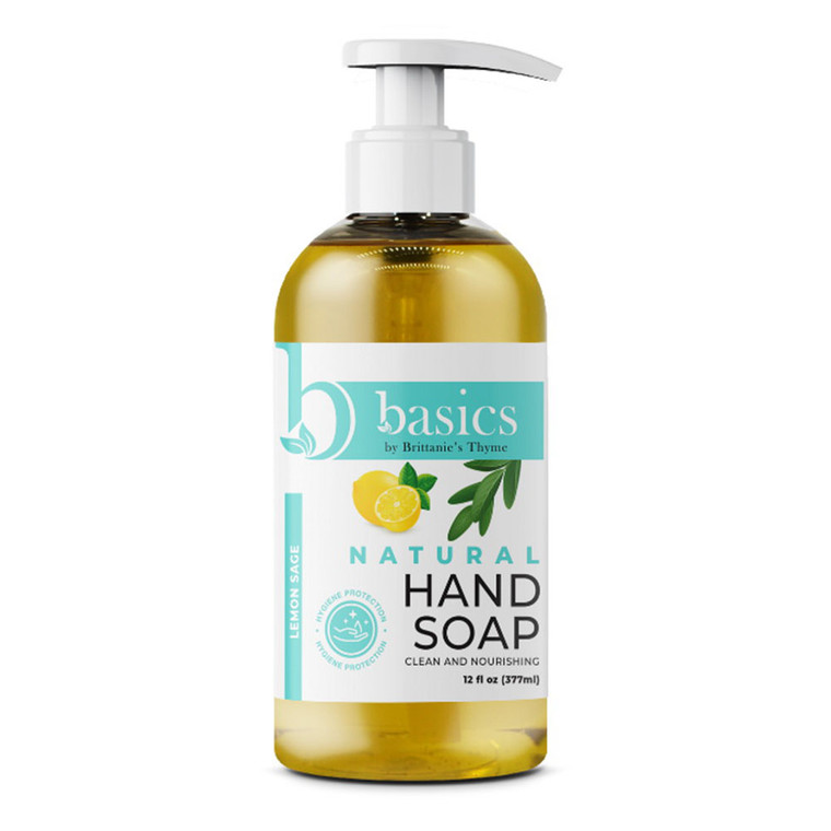 Brittanies Thyme Basics Lemon Sage Natural Hand Soap 12Oz (377ml)