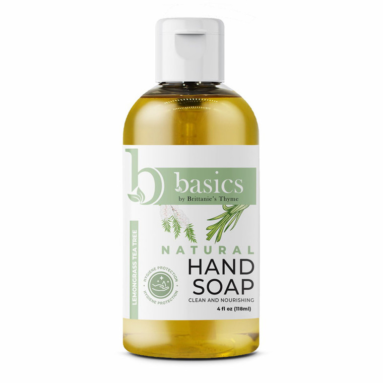 Brittanies Thyme Basics Lemongrass Tea Tree Natural Hand Soap, 4 Oz
