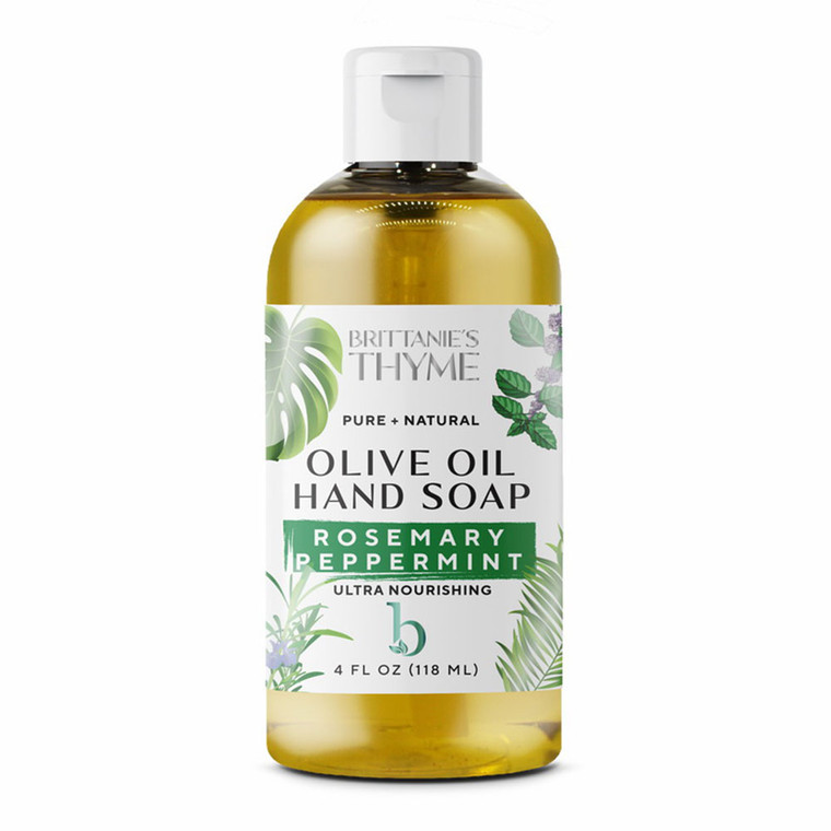 Brittanies Thyme Natural Olive Oil Hand Soap, Rosemary Peppermint, 4 Oz
