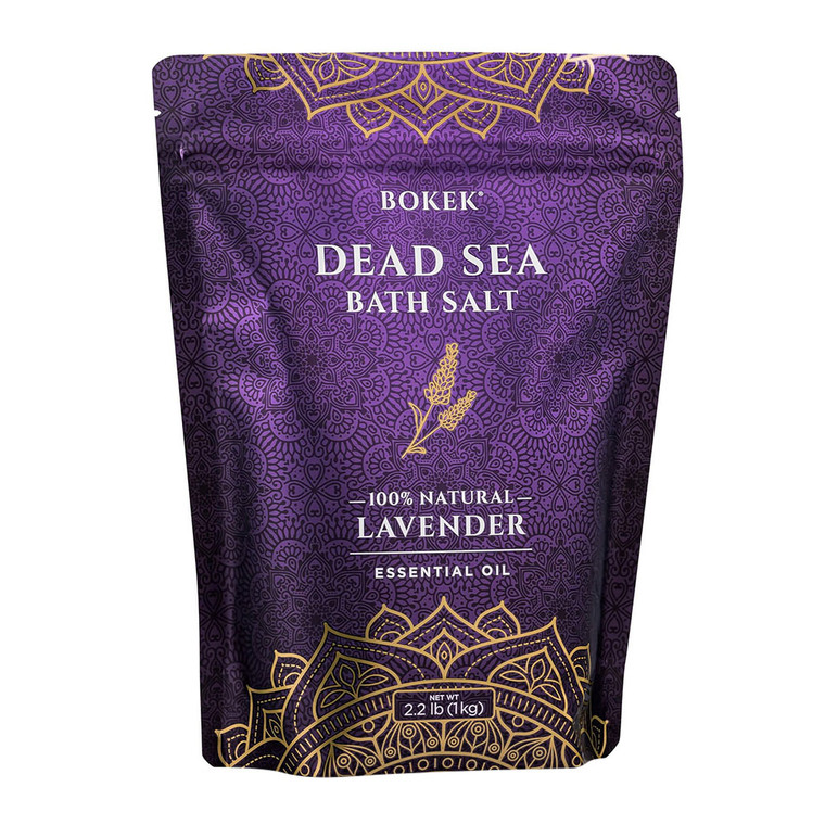 Bokek Natural Dead Sea Bath Salt with Lavender Essential Oil, 2.2 Lb