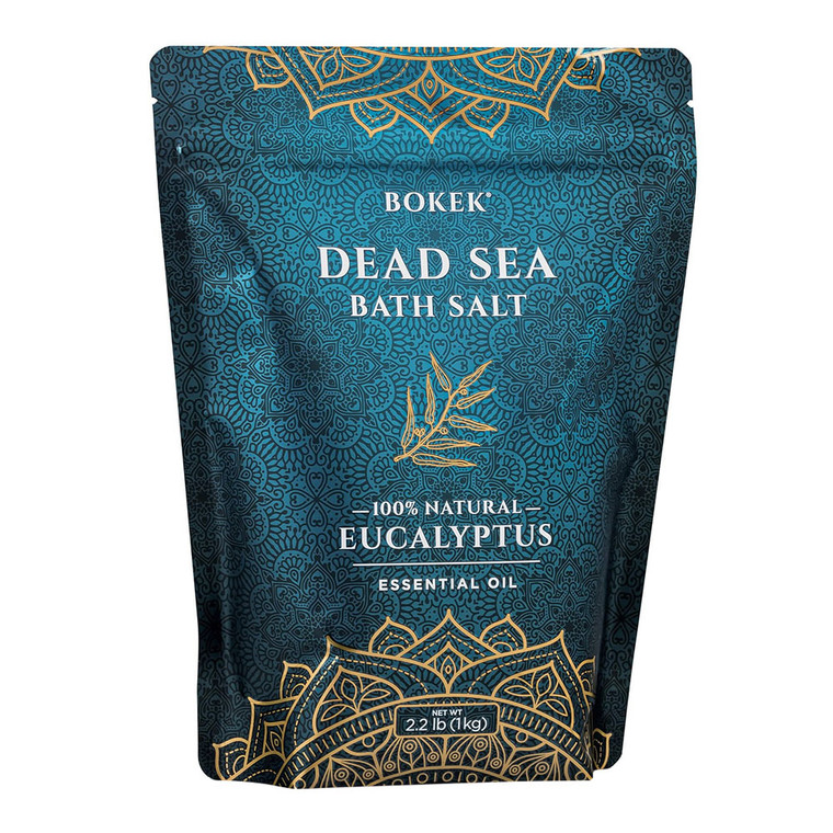 Bokek Natural Dead Sea Bath Salt with Eucalyptus Essential Oil, 2.2 Lb