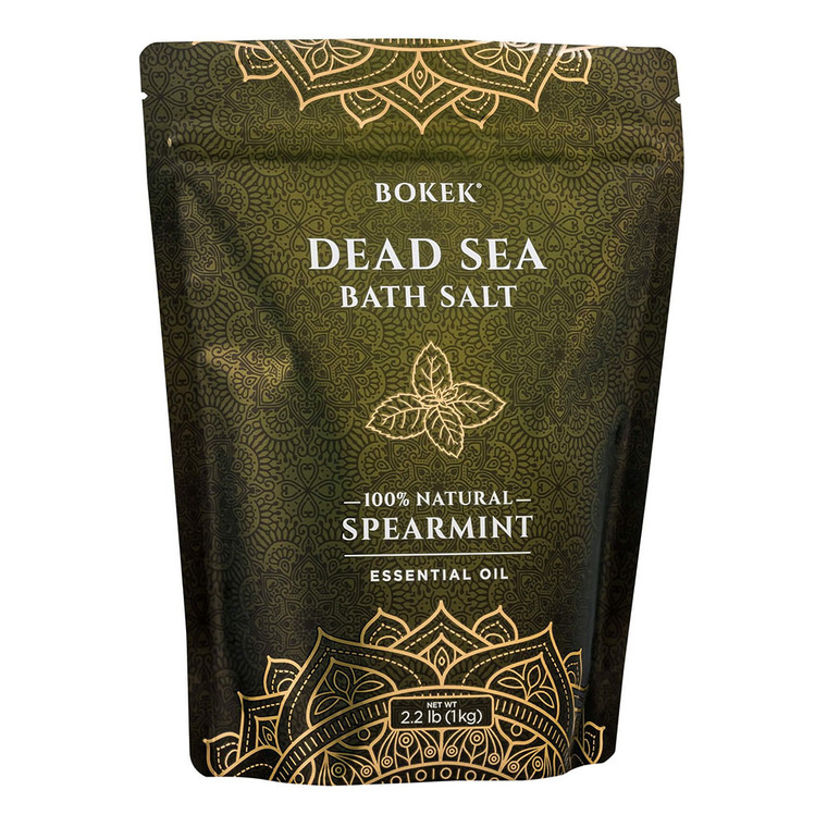 Bokek Natural Dead Sea Bath Salt with Spearmint Essential Oil, 2.2 Lb