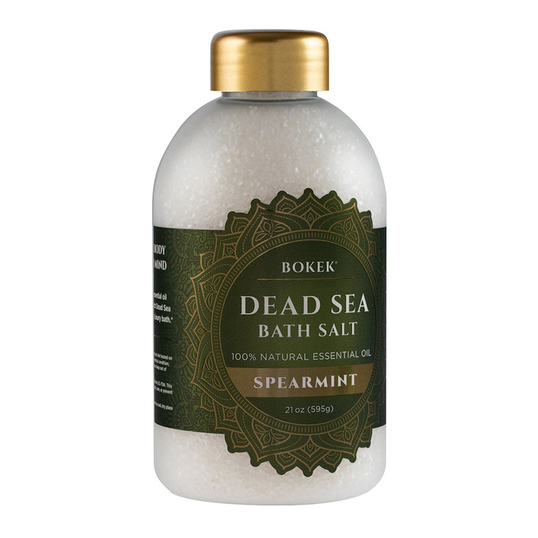 Bokek Natural Dead Sea Bath Salt with Spearmint Essential Oil, 21 Oz